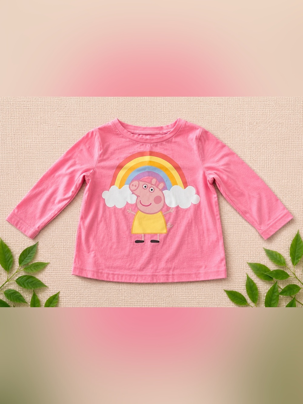 Peppa Pig Long Sleeve Shirt – H&M 2T Pink Rainbow